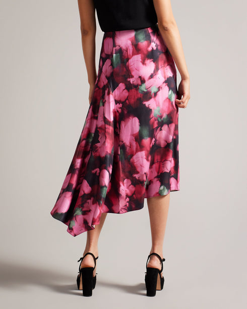 LIZZIEE-Skirts-Effortlessly beautiful, the LIZZIEE skirt is crafted from viscose satin with an A-line silhouette and charming petal print. The gathered side panel puts an extra swish in your step, while the bias cut fabric ensures a flattering fit.This product is made using 46% LENZING™ ECOVERO™ Viscose fibres. LENZING™ ECOVERO™ fibres are derived from sustainable wood and pulp, sourced from certified and controlled forests, with up to 50% lower emissions and water impact compared to generic viscose. LENZIN